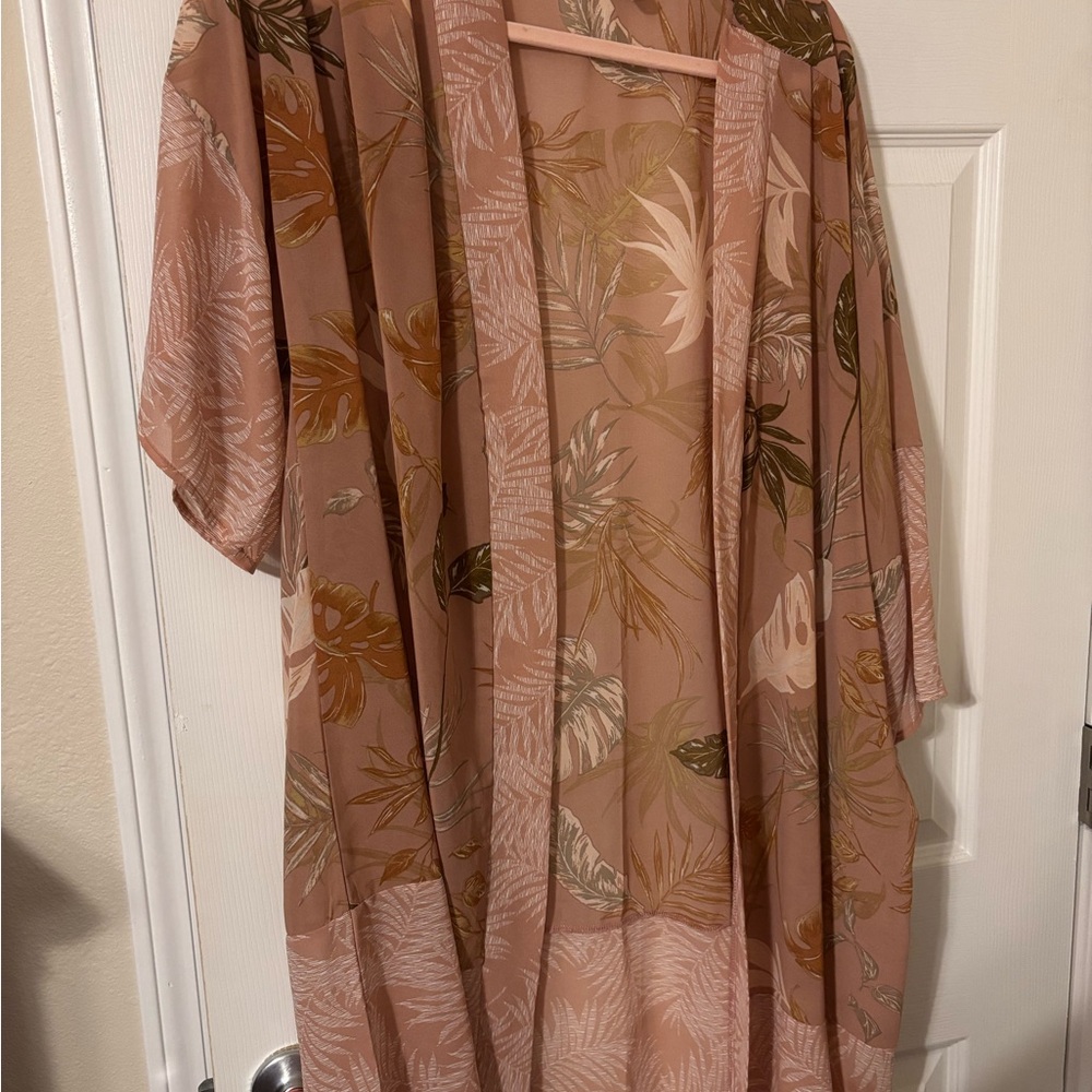 Pink Floral Kimono Top